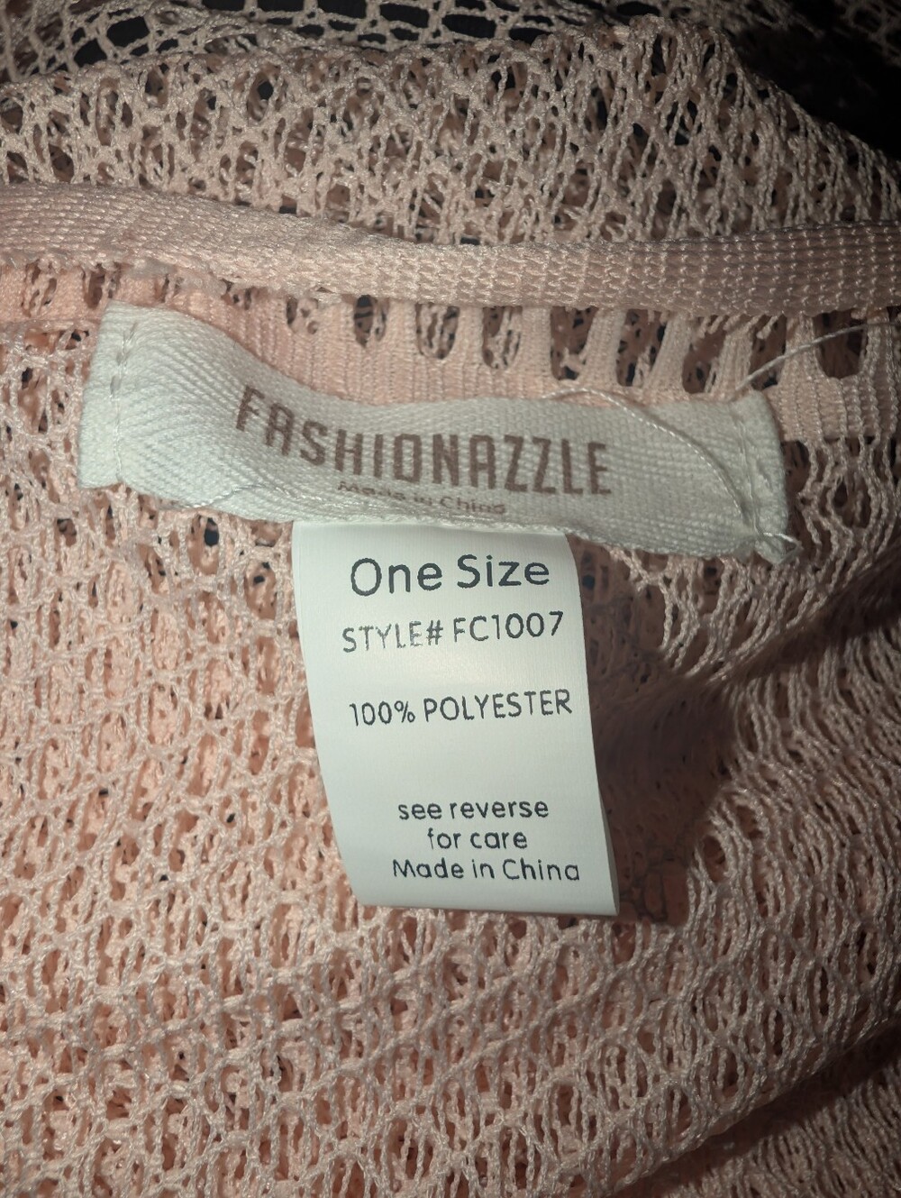 Fashionazzle Blush Pink Open Knit Fringe Duster Vest OS NWOT - Picture 4 of 5